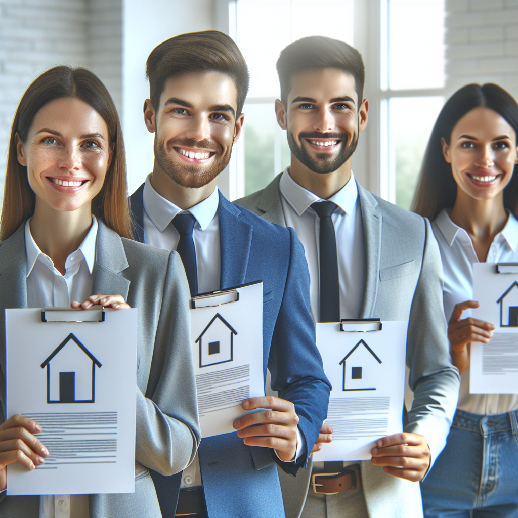 Realistic stock image of happy real estate agents